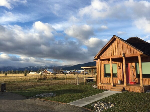 The Gate House, with farmstead in the background.