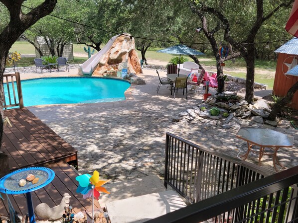 Shaded area by pool