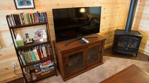 Enjoy satellite television or our selection of DVDs, books and games.