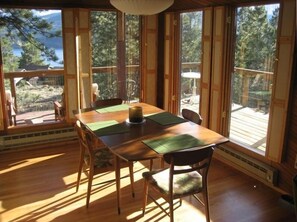 Spacious dining area with views - table has extra leaf for 6-8 diners