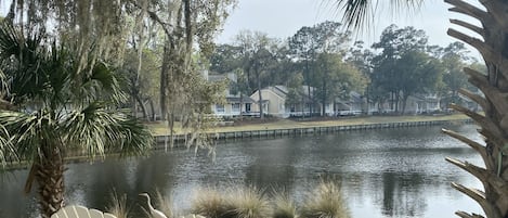Lagoon views with water on 3 sides of back/side yard