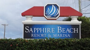 Entrance to the Sapphire Beach Resort & Marina