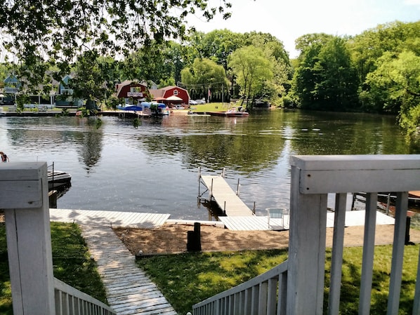 Waterfront view to dock from deck, Coloma, Mi.