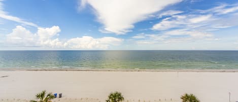 View of the Gulf from our front door on common balcony.