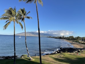 Enjoy stunning views of the beach & West Maui mountains from your lanai.