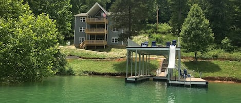 Just a few steps to private dock w/slide