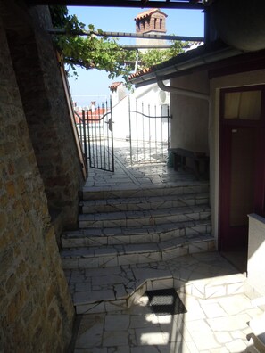 Front entrance patio