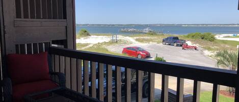 Water view of the sound and beach from front balcony