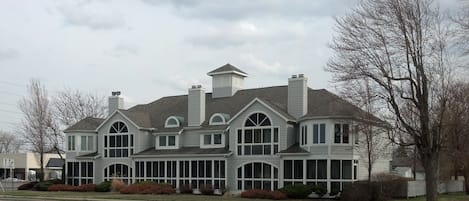 Our unit is the second one in from the right with the round top windows