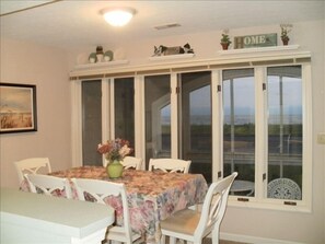 Dining room looking out at Lake Erie