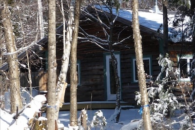 A peek at the back of the cabin covered in freshly fallen snow. Dec. 2011