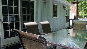 Beautiful large deck for enjoying coffee in the morning.