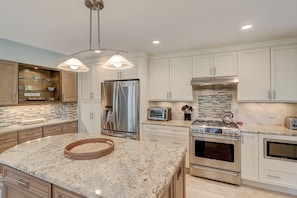Dream kitchen with granite countertops and stainless steal appliances