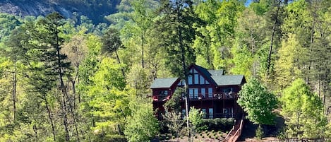Beautiful secluded home on one of the best points on Lake Lure