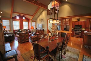 The main living area is an entertainers dream, with a huge connected living area