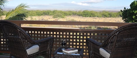 Afternoon view of Mauna Kea from the front deck - great place to relax!