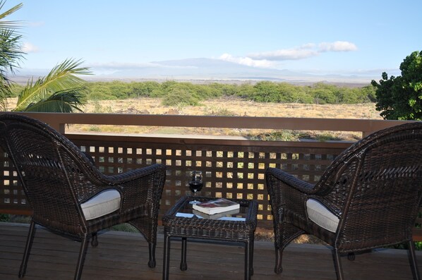 Afternoon view of Mauna Kea from the front deck - great place to relax!