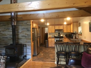 Kitchen and wood stove