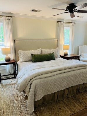 King bed in master bedroom 