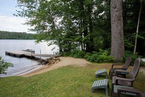 Gradual Sandy Beach and dock. Row boat included. 