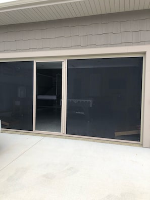 Retractable Lifestyle Screen on garage 