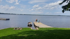 Lake, boat, dock... What more do  you need?  Oh, maybe some fresh bait!