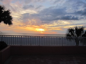 Typical sunset from condo patio deck, often with Dolphins seen swimming by...