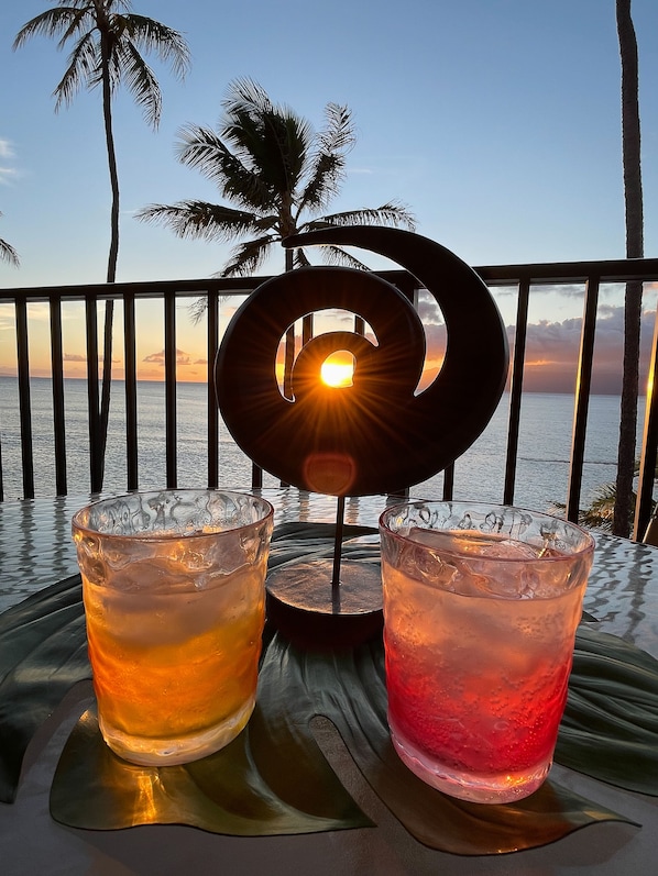 Cocktails and sunset on the lanai...a perfect way to relax at the end of the day