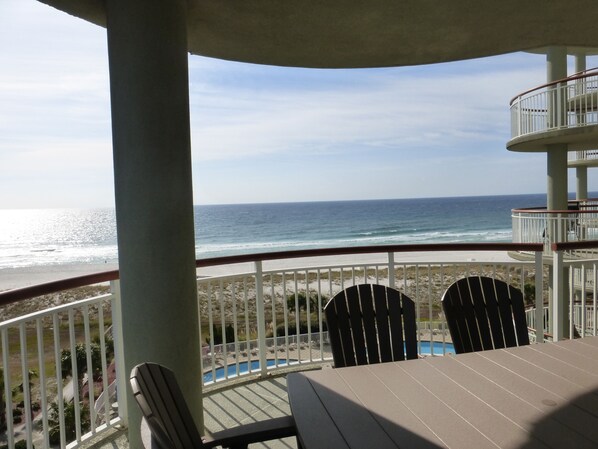 View from our Balcony overlooking Pool and the Gulf