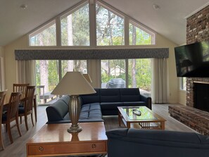 Great room, with sliders to deck