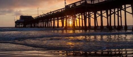 View of Newport Pier in front of our beach house