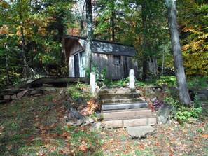 Path up to the Bunkie from the fire pit.