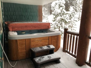 Relax with a nice soak in the hot tub!
