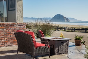 Relax, take in the views and snuggle up by the warm cozy outdoor fire pit. 