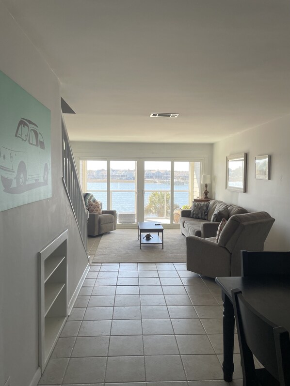 New furniture with sleeper sofa with beautiful views of the Folly River