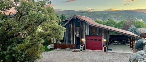 Welcome to the Carriage House newly painted garage door and fresh interior paint