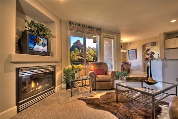 Great Room Views with Fireplace and 47 Inch Flatscreen TV