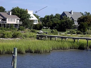 house and dock from waterway