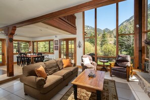 Living Room looking south towards the West Elk Mountain Range.