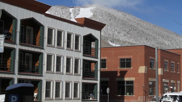 The Fall Line Condos 2 1/2 short blocks to the gondola, next to the library.