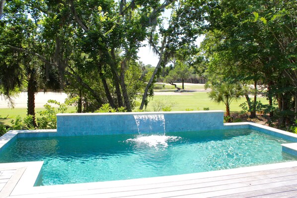 Private pool in the back yard overlooking the 3rd hole - Turtle Cove Golf Course