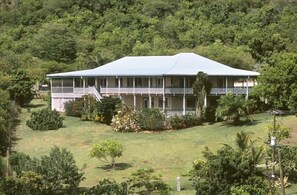 House and Garden, Pool area is at the rear on left, we are 5 minutes from beach.