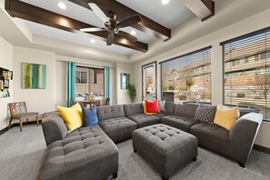 Large comfortable sectional to fit everyone in the great room. 