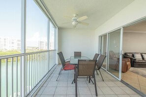Outdoor dining & enjoy watching the boats and sometimes dolphins!