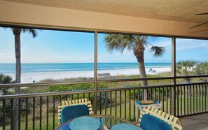 View of Beach from Lanai and Living Area!
