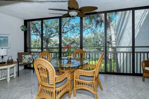 Table and chairs for lunch on the lanai