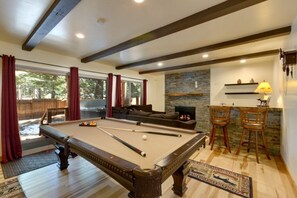 The game room with wet bar