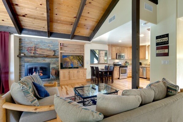 Living room with a HDTV