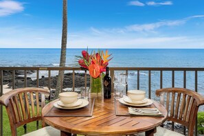 Oceanfront dining for two