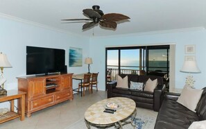 Living room with flat screen tv